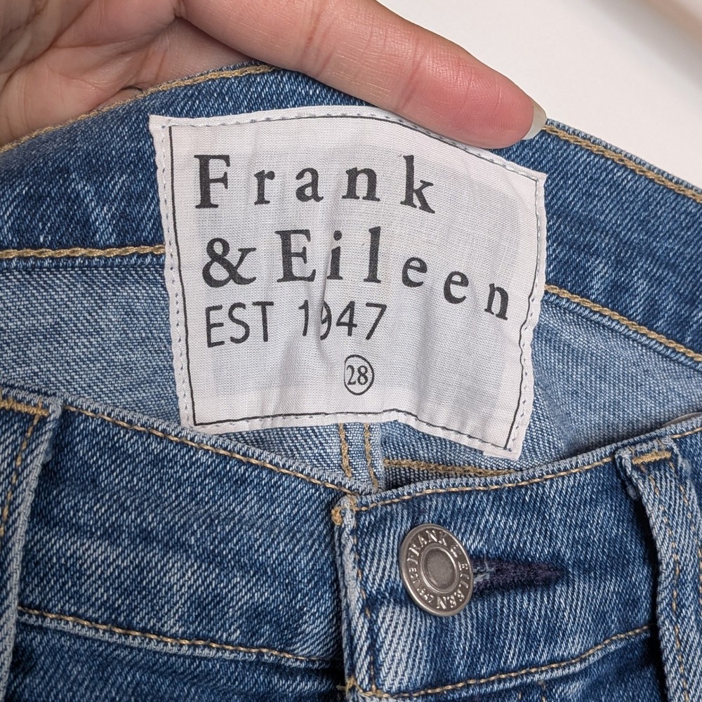 Frank & Eileen Cork Everyday Denim Slim Leg Raw Hem Jeans Antique Denim Blue 28 - Picture 6 of 10